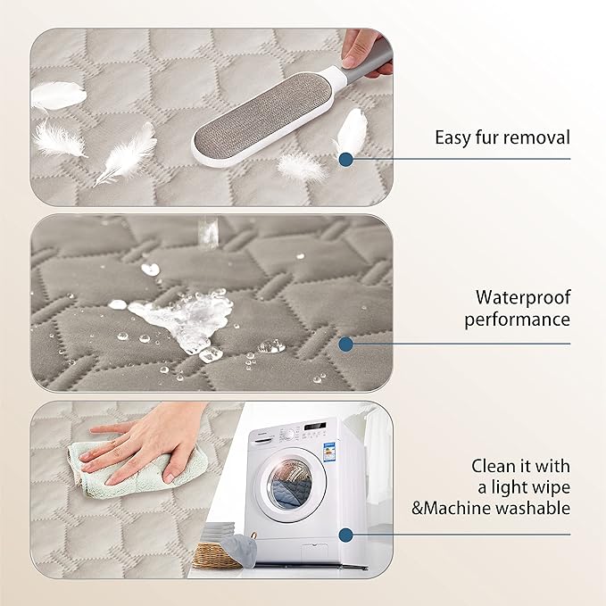 gogobunny 100% Double Sided Waterproof Dog Blanket Soft Pet Bed Cover Reversible Protect Furniture Couch Sofa Car for Puppy Cat Kids (Dark Stone/Light Stone, 30x80 Inch (Pack of 1))