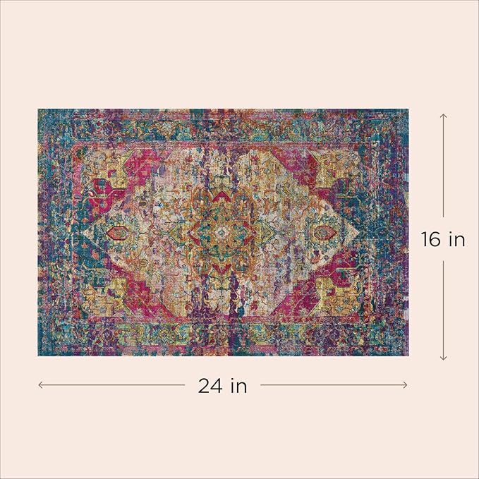 LOVEWAG Washable Dog Pee Pads, 24" x 16", Waterproof, Non-Slip, Super Absorbent, Reusable Machine-Washable, 2-Pack (Bohemian Jewel)