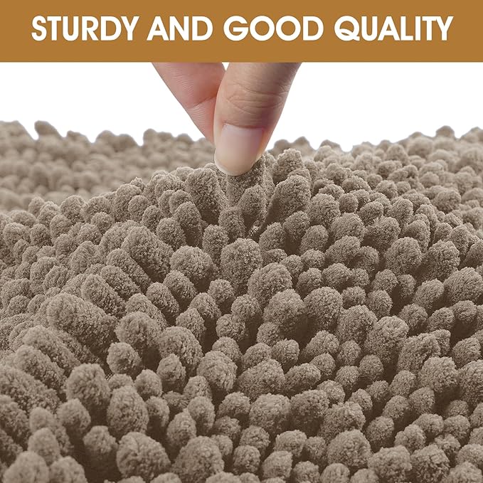 IM HOME Extra Large 60" x 36" Beige Dog Door Mats for Muddy Paws, Chenille Absorbent Dog Mat, Non Slip Heavy Mud Mat for Dogs, Soft Pet Bed Mat for Entryway, Mud Paws, Inside Floor