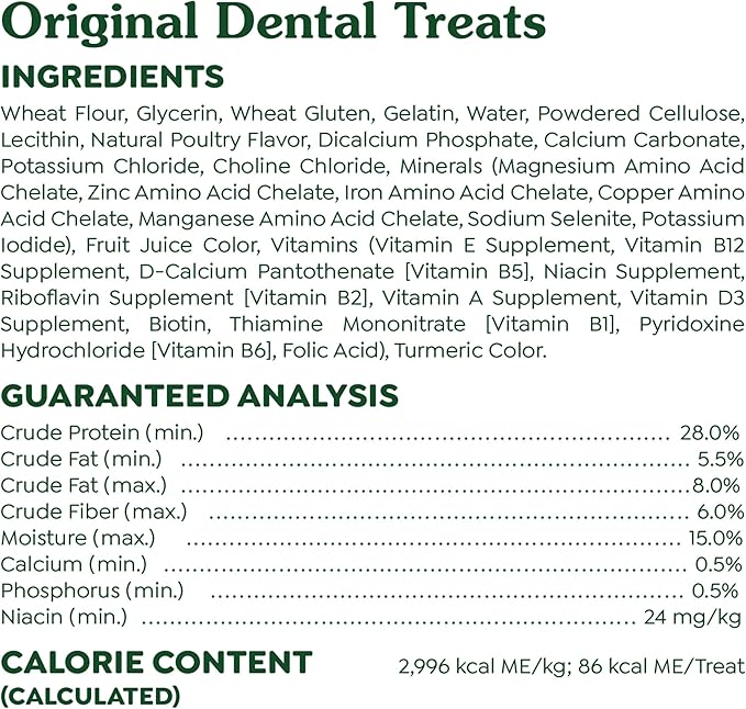 Greenies Original Regular Dental Dog Treats, 27 oz. Pack (27 Treats)