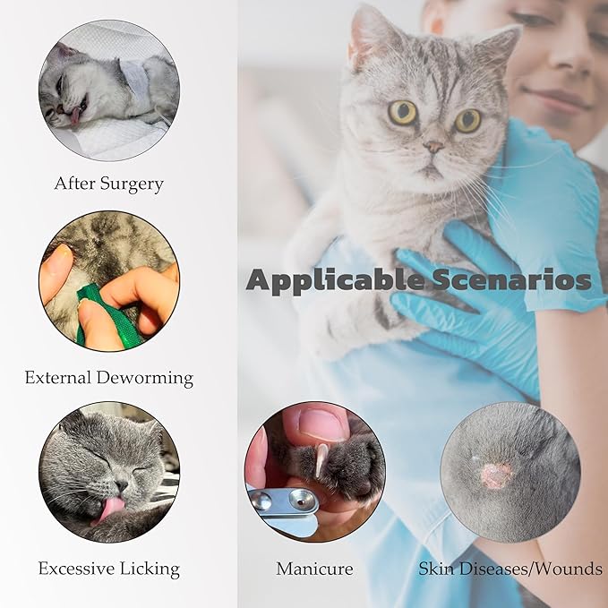 Cat Cone Collar Soft, Adjustable Kitten Cone After Surgery, Waterproof Recovery E Collar for Pet to Stop Licking (Yellow Flower, Large)