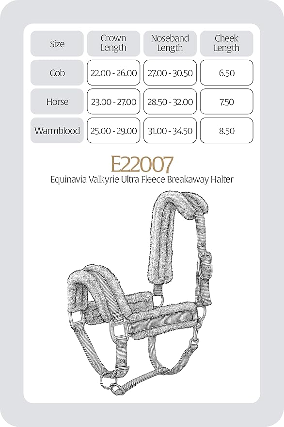 Equinavia Valkyrie Soft Ultra Fleece Padded Adjustable Breakaway Horse Halter - Navy/Navy - Cob