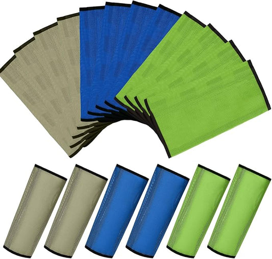 Jexine 12 Fly Boots for Horse Set of 12 Loose Breathable Mesh Horse Fly Sheets Protective Horse Leg Wraps Leggings for Preventing Flies and Mosquitoes Bites (Blue, Green, Brown)