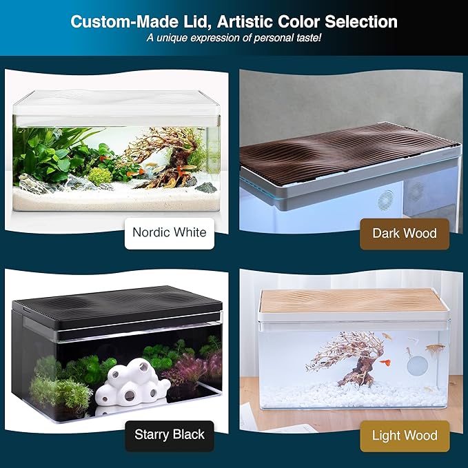 Cherry Wood Grain Top Lid for Clairnara Harmony Aquatic Tank
