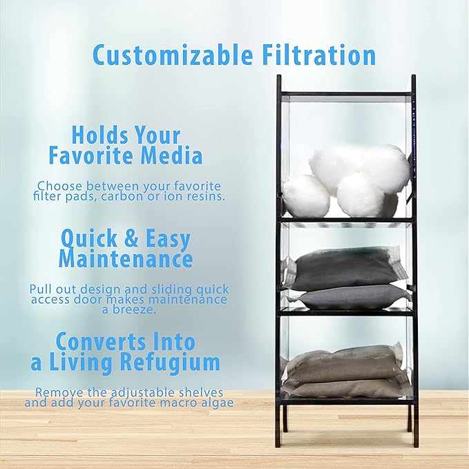 Innovative Marine Nuvo Fusion Pro 2 All in One - 50 Gallon Aquarium with White APS Stand with Leveling Frame