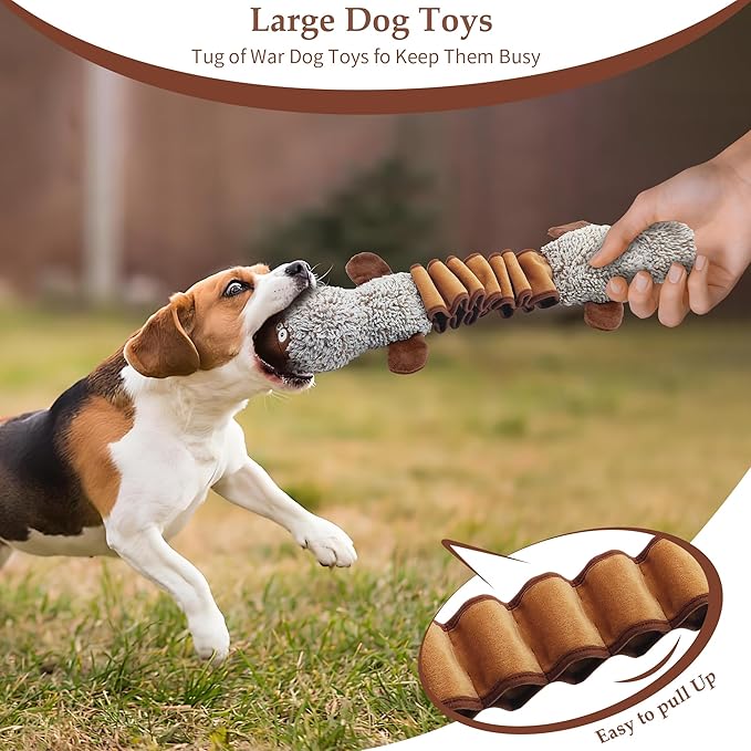 Squeaky Dog Toys, Interactive Tug of War Puppy Toys, Funny Plush Dog Chew Toys, Stuffed Dog Toys for Small,Medium and Large Dogs - Platypus