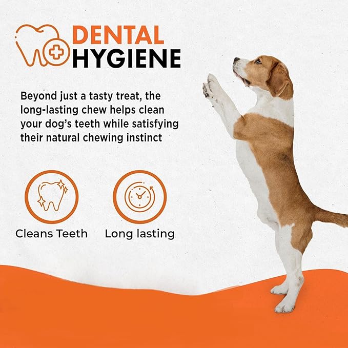 Canine Naturals Peanut Butter Chew - 100% Rawhide Free Dog Treats - Made with Real Peanut Butter - All-Natural and Easily Digestible - 5 Pack of 7 Inch Large Rolls for Dogs 50-75lb