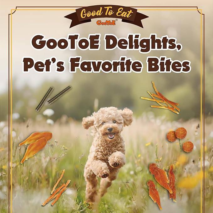Gootoe Chicken Breast Strips 1 lb, Dog Treats, All Natural, Grain-Free, High-Protein, Healthy & Easily Digestible, Soft Texture