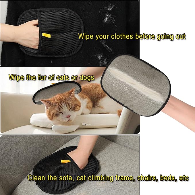 Pet Hair Remover Glove,Washable Cat Dog Hair Remover Tool for Furniture Bed Sheets Couch Clothes Carpet Car Seat 1PC