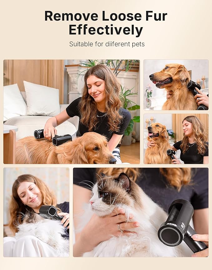 5-in-1 Cat Hair Brush & Gromming Rakes, Cat Steam Comb for Long or Short Haired Indoor Cats, Dog Hair Spritz Comb for Deshedding and Untangling, Pet Brush for Dog Kitten Rabbit Massage