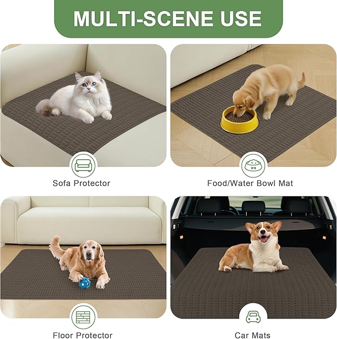 Washable Pee Pads for Dogs, 2 Pack Reusable Puppy Pads Dog Pads, Non-Slip Dog Pee Pads, Leakproof Pet Pee Pads Wee Wee Pads for Dogs. (Coffee, 30"x34"(Pack of 2))