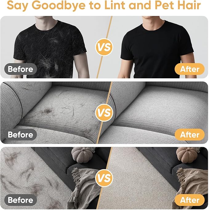 Pet Hair Remover, Electrostatic Pet Hair Removal Gloves, Reusable Cat & Dog Hair Remover for Couch, Furniture, Carpet, Curtain, Upgraded Animal Fur Removal Tool, Cat Grooming Gloves-2 PCS