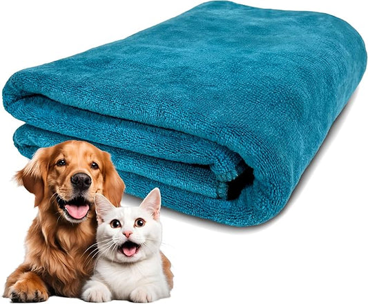 Extra Large Dog Towel Soft Absorbent Bath Pet Towels for Drying Dogs, Elastic Terry Microfiber Soft Towel, Machine Washable, Quick Dry, Multipurpose (L, XL, 2XL) (Green, XL)