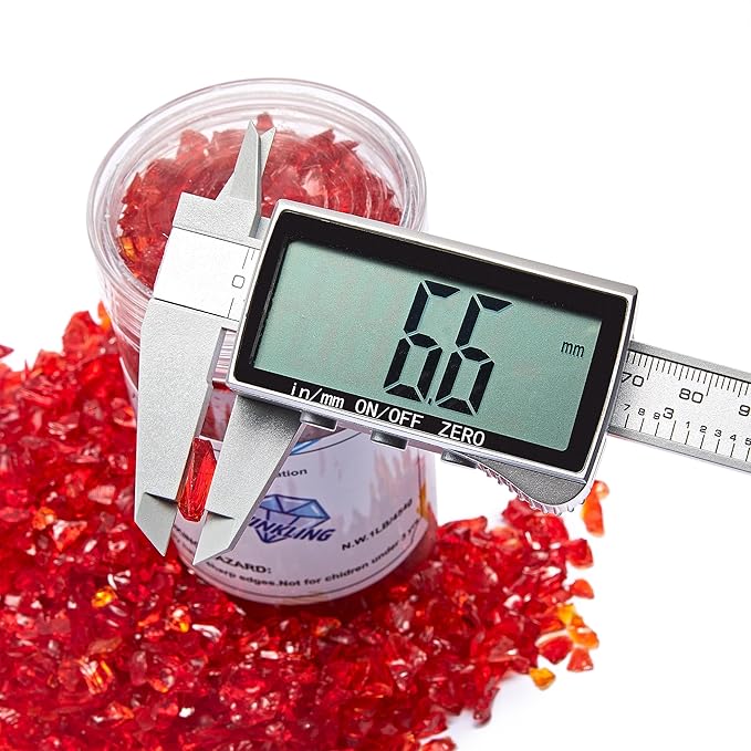 TWINKLING High Luster Crushed Glass Glitter, Broken Glass, Fire Glass Gems Chips for Fire Pit, DIY Resin Art, Epoxy Crafts, Geode Painting, Aquarium Decoration, 6-9mm(370g/13oz.) (Red)