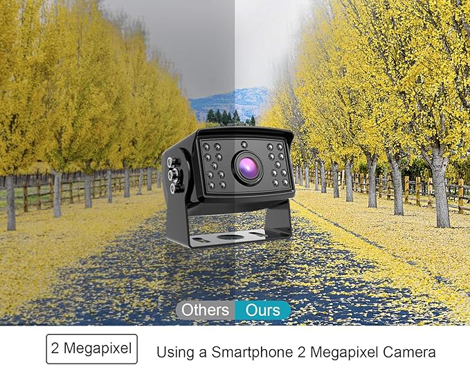 Fookoo Ⅱ HD 1080P 9" Wired Backup Camera System, 9-inch DVR Dual Split Screen Monitor, IP69 Waterproof Rear View Camera for Truck/Trailer/Box Truck/RV, Loop Record, Parking Lines (DY912)