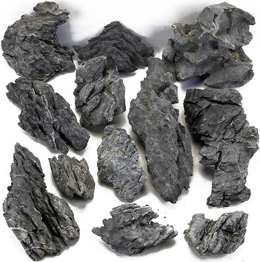 KINGRUI Natural Seiryu Rock Stone 11LB Dragon Stone for Aquarium Landscaping Models Fish Tank Decoration Reptile and Amphibian enclosures 3-6inch