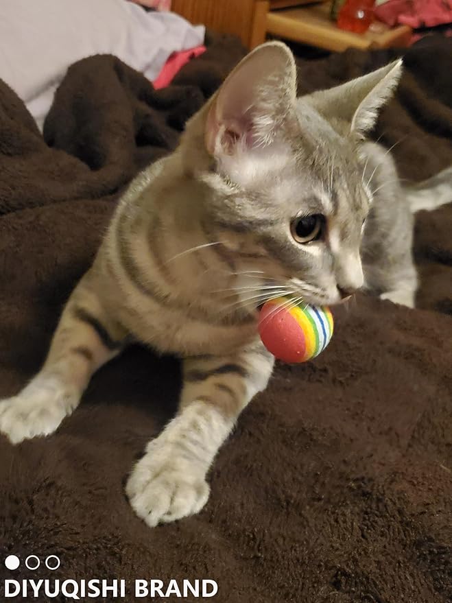 10-Pack Cat Toy Balls with Bells for Kittens and Cats of All Breeds (1.5'' - 2.2'', Cat Toys Deluxe Pack)