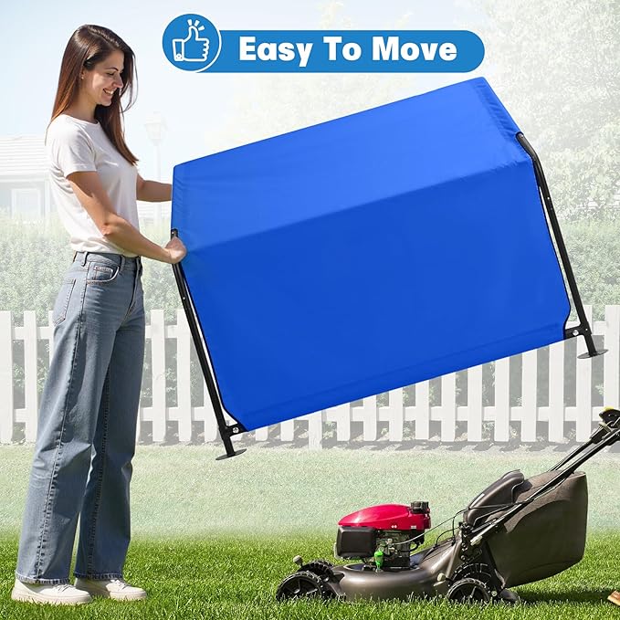 Dog Shade Shelter Outdoor 4'x4'x3' Tent for Large Medium Dogs, Outside Sun Rain Canopy Pet House for Livestock Pigs Cats with Waterproof Roof Ground Nails,Blue