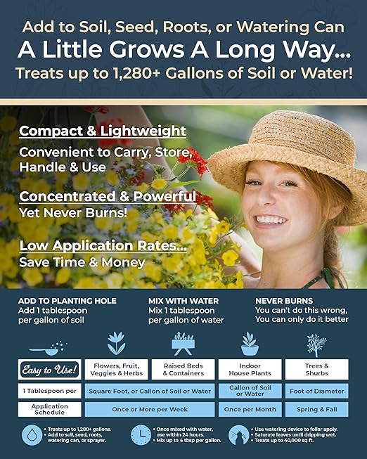 Organic Plant Magic - Truly Organic™ Fast-Acting Soluble Plant Food: All-Purpose Fertilizer Concentrate for All Flower Vegetable Herb Fruit Tree Shrub Container Garden & House Plants [20 lb Bucket]