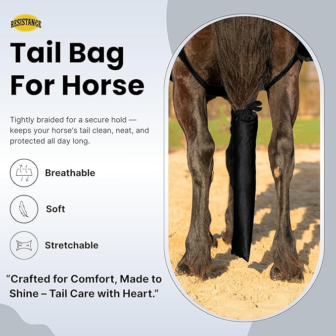 RESISTANCE Spandex Horse Tail Bag Only for Horses - 23"x10" Ties, Nylon Material - to Keep The Horse Tail Clean and Protected - Royal Blue (Pack of 2)