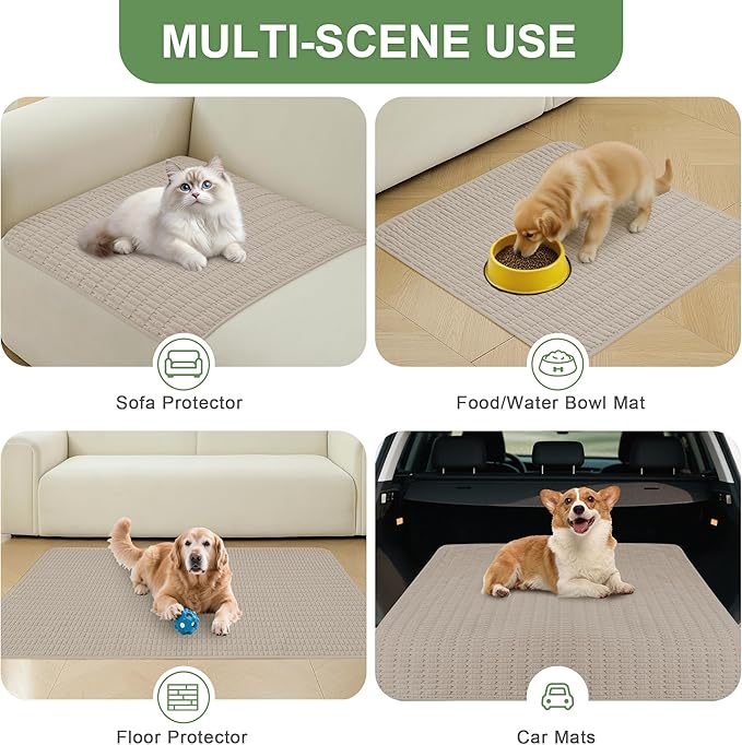 Washable Pee Pads for Dogs, 2 Pack Reusable Puppy Pads Dog Pads, Non-Slip Dog Pee Pads, Leakproof Pet Pee Pads Wee Wee Pads for Dogs. (Brown, 40"x40"(Pack of 2))