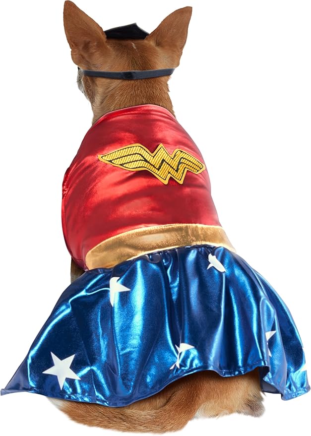 DC Comics: Wonder Woman Pet Costume for For Dogs or Cats by Rubies, Medium