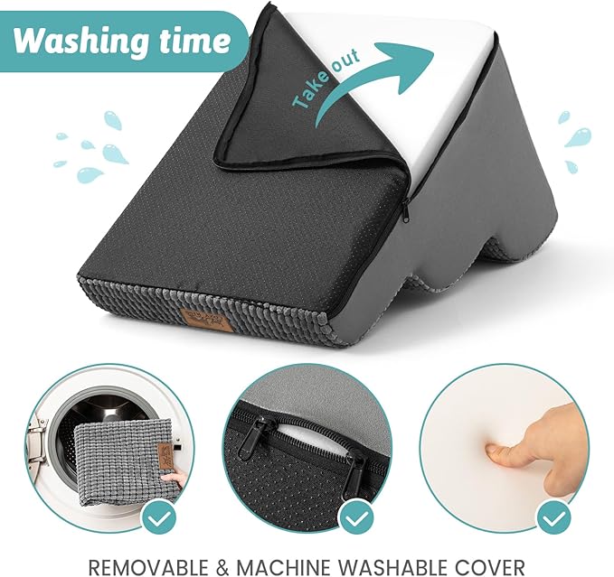 Dog Stairs for High Bed 22.6" H, Small Dog Step for Puppy, Older or Cat, Curved Ramp for Car, Ladder with High Density Foam, Lightweight, Durable, 15.7x33x22.6 inch, 5 Step, Light Grey