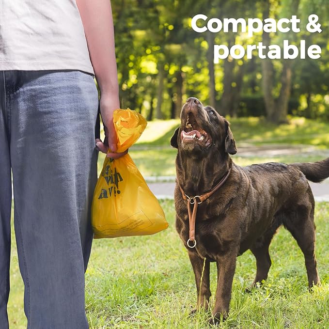 Dog Poop Bags Rolls Biodegradable 100% Leak Proof Thickened Dog Waste Bags -270 Count 18 Rolls - Cornstarch Based Doggie Poop Bag for Puppy and Big Dogs(Unscented)