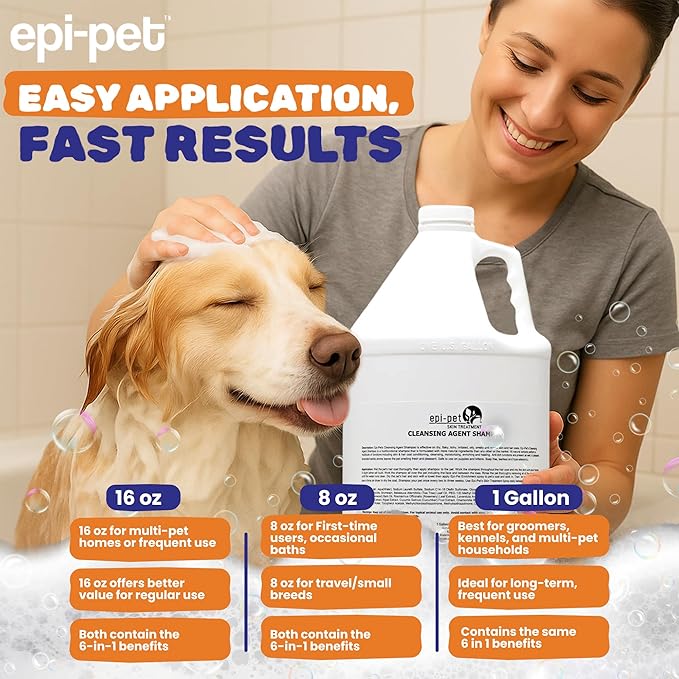 Puppy Safe 6in1 Pet Shampoo, Shampoo for Dogs with Deshedding Coat, Dry Itchy Skin, Hypoallergenic and Sensitive Skin, Scented Vanilla and Lavender (1 Gallon (Pack of 4), 1 Gallon (128 Fl oz))