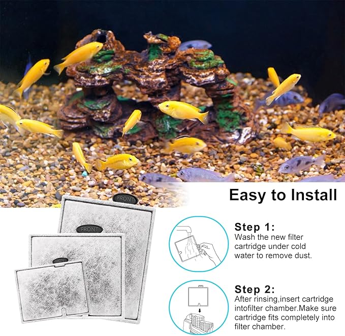 8 Pack Small Aquarium Filter Cartridges Compatible with Aqueon Replacement Filter Cartridges Compatible with Aqueon QuietFlow E Internal Power Filter Size 10 and Minibow Aquarium Filters Size 1/2.5/5