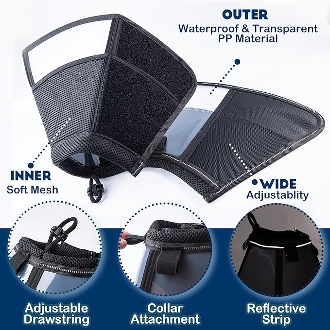 Soft Dog Cone Collar, Comfortable Pet Recovery Neck Collars After Surgery for Large Medium Dogs, Plastic Breathable Elizabethan Dog Head Circle Stop Licking, Adjustable Cones 20cm /8" Long (M Pink)