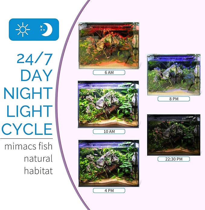 hygger Advanced LED Aquarium Light with Timer, 24/7 Lighting Cycle & DIY Mode, Full Spectrum Fish Tank Light for 24-30 in Freshwater Planted Tank