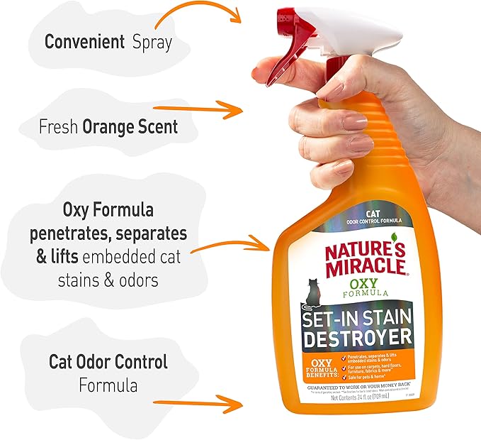 Nature's Miracle Just for Cats Oxy Stain and Odor Remover, 24 fl oz