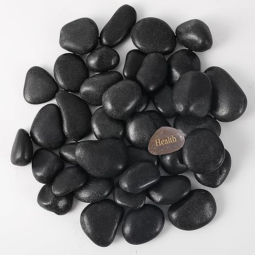 SIDONG 5 lbs Black River Rocks, 1.2-2 Inches Polished Pebbles for Indoor Plants, Aquarium Rocks Used in Fish Tank, Decorative Stones for Plants, Vases, Home Décor, Crafting, Garden Landscaping