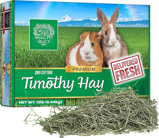 Small Pet Select 2nd Cutting Perfect Blend Timothy Hay Pet Food for Rabbits, Guinea Pigs, Chinchillas and Other Small Animals, Premium Natural Hay Grown in The US, 12 LB
