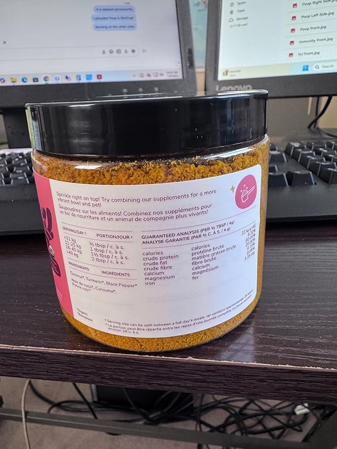 kin+kind Hip+Joint Supplement Dogs & Cats - Vet Formulated Natural Formula with Organic Turmeric, Black Pepper and Coconut- Made in USA - 4 oz (Medium)