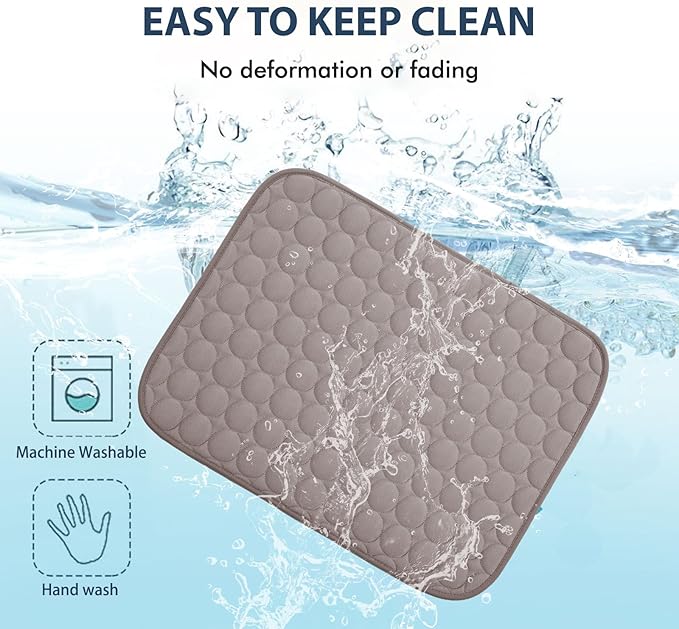 MICROCOSMOS Summer Cooling Mat & Sleeping Pad- Water Absorption Top, Materials Safe, Easy Carry, EZ Clean. Keep Cooling for Pets, Kids and Adults.(Brown, 36" x36")