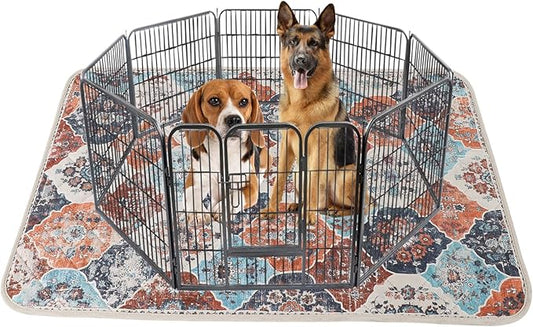 IEUUMLER Washable Pee Pads for Dogs, 1 Pack Reusable Non-Slip Grip, Super Absorbent Waterproof Puppy Pads for Potty Training, Playpen, Crate, Whelping Box EU011 (Orange, 71" x 71")