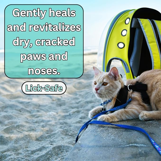 Lick-Safe Organic Paw & Nose Balm for Dogs, Cats & More – All-Natural, Vegan, Hypoallergenic – Heals, Protects & Restores Dry, Cracked Paws, Snouts & Elbows – Aloe, Avocado Oil, Beeswax – 1.75 oz