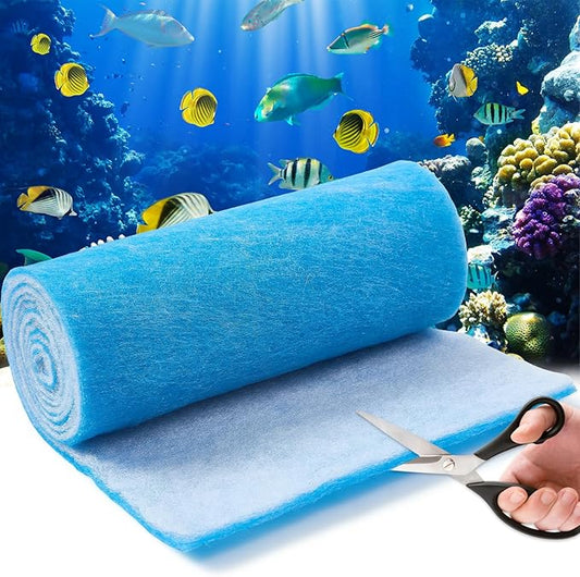 12" x 78" Aquarium Filter Sponge Fish Tank Pond Filter Media Filters Pad for Fish Tank,Filter Freshwater, Saltwater Aquariums, Reusable Fish Pond Filter Material, 0.78" Thick,Blue
