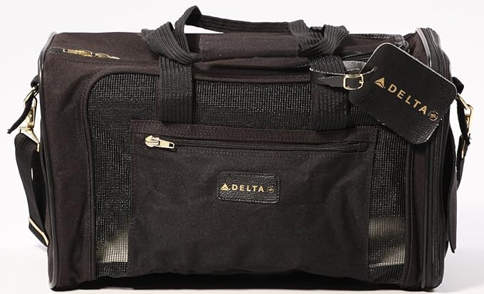 Sherpa Delta Airlines Travel Pet Carrier, Airline Approved & Guaranteed On Board - Black, Medium