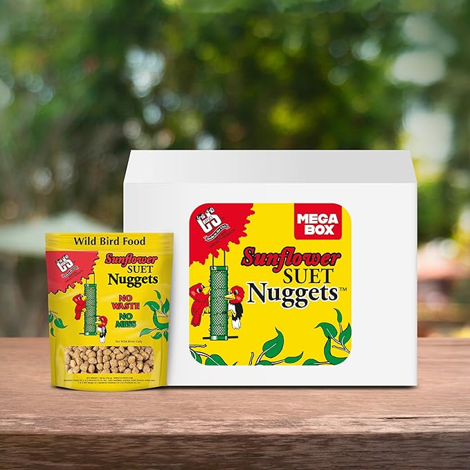 C&S Sunflower Suet Nuggets, Suet Nuggets for Wild Birds, 27 Ounces