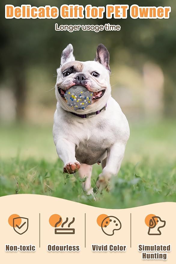 2.36'' Dog Balls for Dogs Aggressive Chewers Indestructible Tennis Durable Bouncy Interactive Dog Toy Balls for Fetch Game Floating Training(Grey Medium)