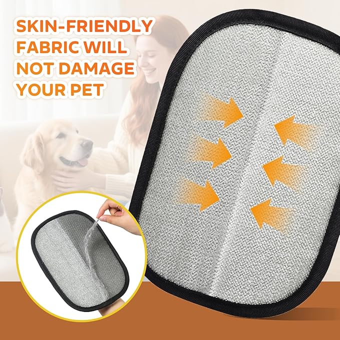 Reusable Pet Hair Remover Gloves – Electrostatic Lint & Fur Removal, Machine Washable Cleaning Gloves for Furniture, Clothes & Car (Blue)