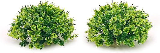 BEGONDIS 2Pcs Aquarium Decorations Fish Tank Artificial Green Water Plants Made of Soft Plastic