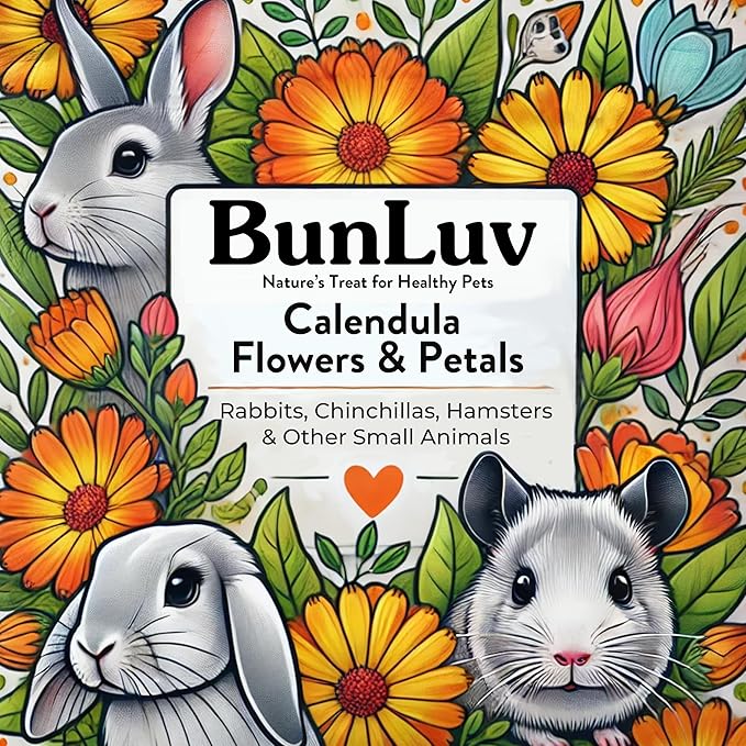 Pampered Chicken Mama Organic Dried Calendula Flowers for Small Animals | Chinchillas, Rabbits, Hamsters, Guinea Pigs | Natural Pet Food Supplement (8 Ounces)