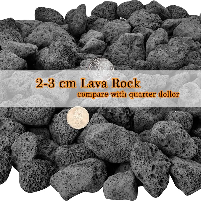 Mr. Fireglass 10 Pounds Lava Rocks Black Natural Stone Granules for Gas Fire Pit Fireplace, Gas Log Set & Barbecue Grills, Decorative Landscaping Rocks for Indoor and Outdoor Use, 0.8" - 1.2" Sized