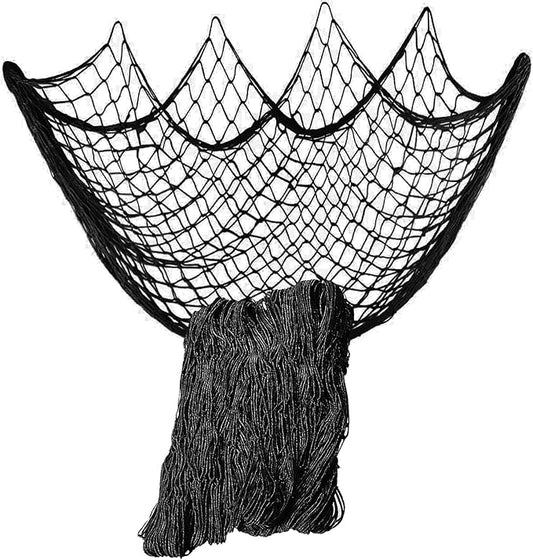 Nature Fish Net Wall Decoration with Shells, Ocean Themed Wall Hangings Fishing Net Party Decor for Pirate Party,Wedding,Photographing Decoration