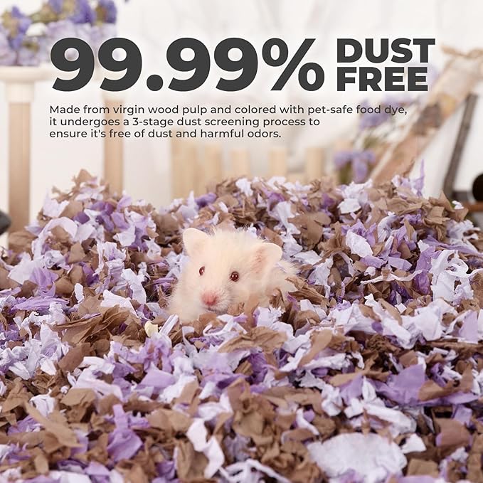 mini&moe Guinea Pig Bedding 25 Liters: Dust-Free and Odor Control Moisture Absorbent Natural Paper Small Pet Bedding - for Guinea Pigs, Hamsters, Rabbits, and Small Animal