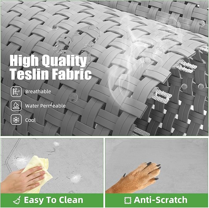 Simple Trending Raised Dog Bed for Extra Large Dogs, Waterproof XL Dog Cot, Outdoor Elevated Pet Bed, 60.25" x 37.25", Grey